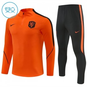 Nederländerna Barn Trainings Sweatshirt Quarter-Zip 2026-27 Orange