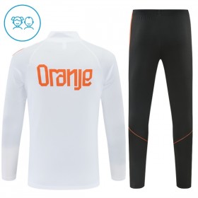 Nederländerna Barn Trainings Sweatshirt Quarter-Zip 2026-27 Vit