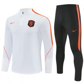 Nederländerna Trainings Sweatshirt Quarter-Zip 2026-27 Vit