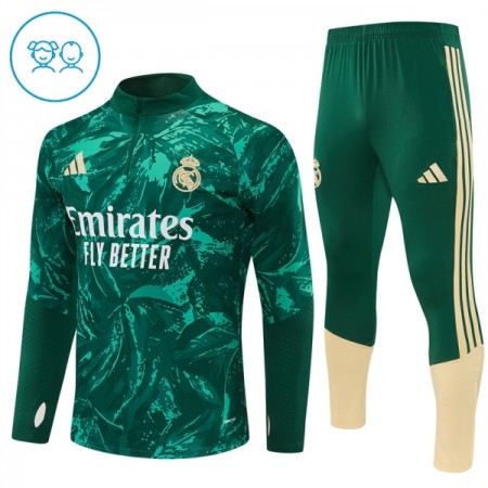 Real Madrid Barn Trainings Sweatshirt Quarter-Zip 2026-27 Grön